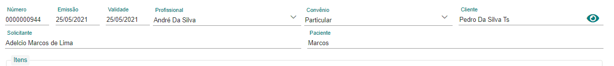 Orçamento com Solicitante e Paciente 