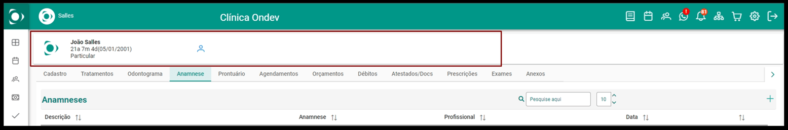 Cadastro do Paciente